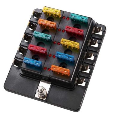 10 Way Blade Fuse Blocks ATO 125g Trike Fuse Holder With Cover