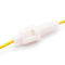 White 5x20 5A Inline Fuse Holders UL Listed With 18AWG 20AWG Cable