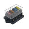 4-Way Blade Fuse Holder Auto Fuse Block With 4 Fuse Slots 6.3 Terminals For Bus Boat Marine RV